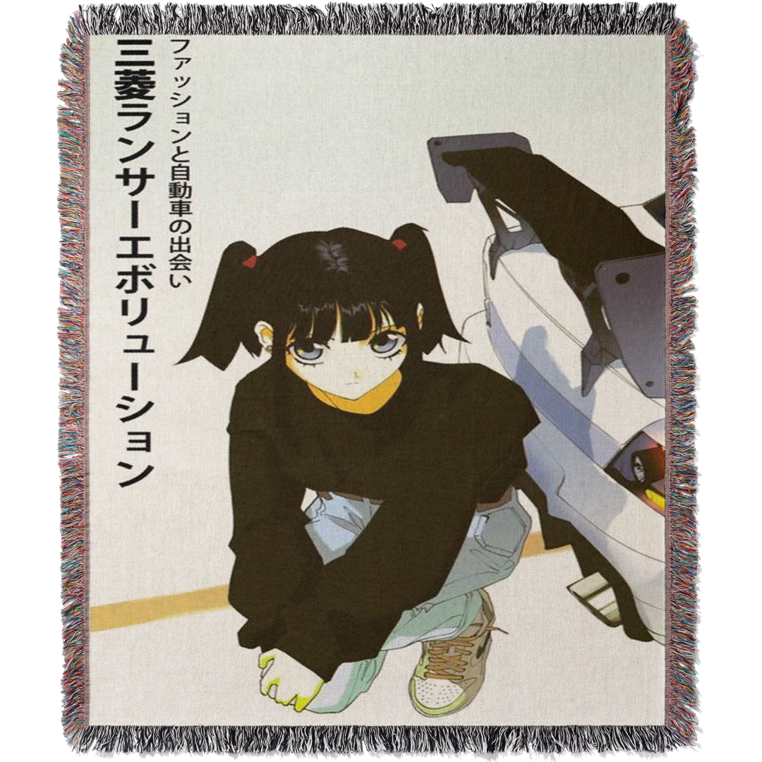 Anime Girl Evo Woven Blanket Tapestry