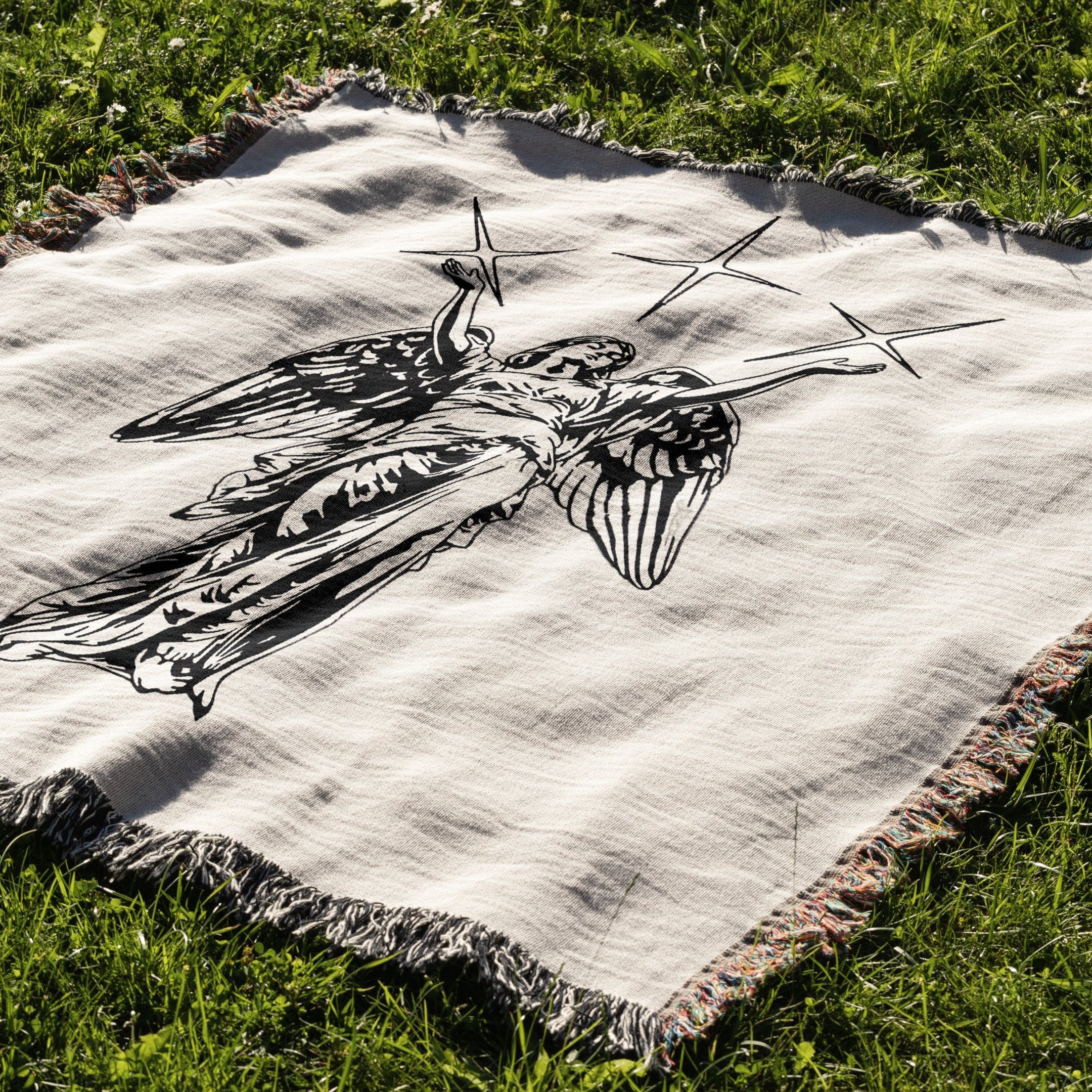 Angel's Stars Woven Blanket Tapestry - Image 2