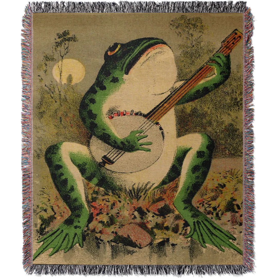Banjo Frog Woven Blanket Tapestry