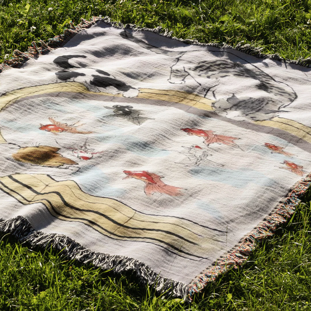 Thirsty Kitties Woven Blanket Tapestry - Image 2